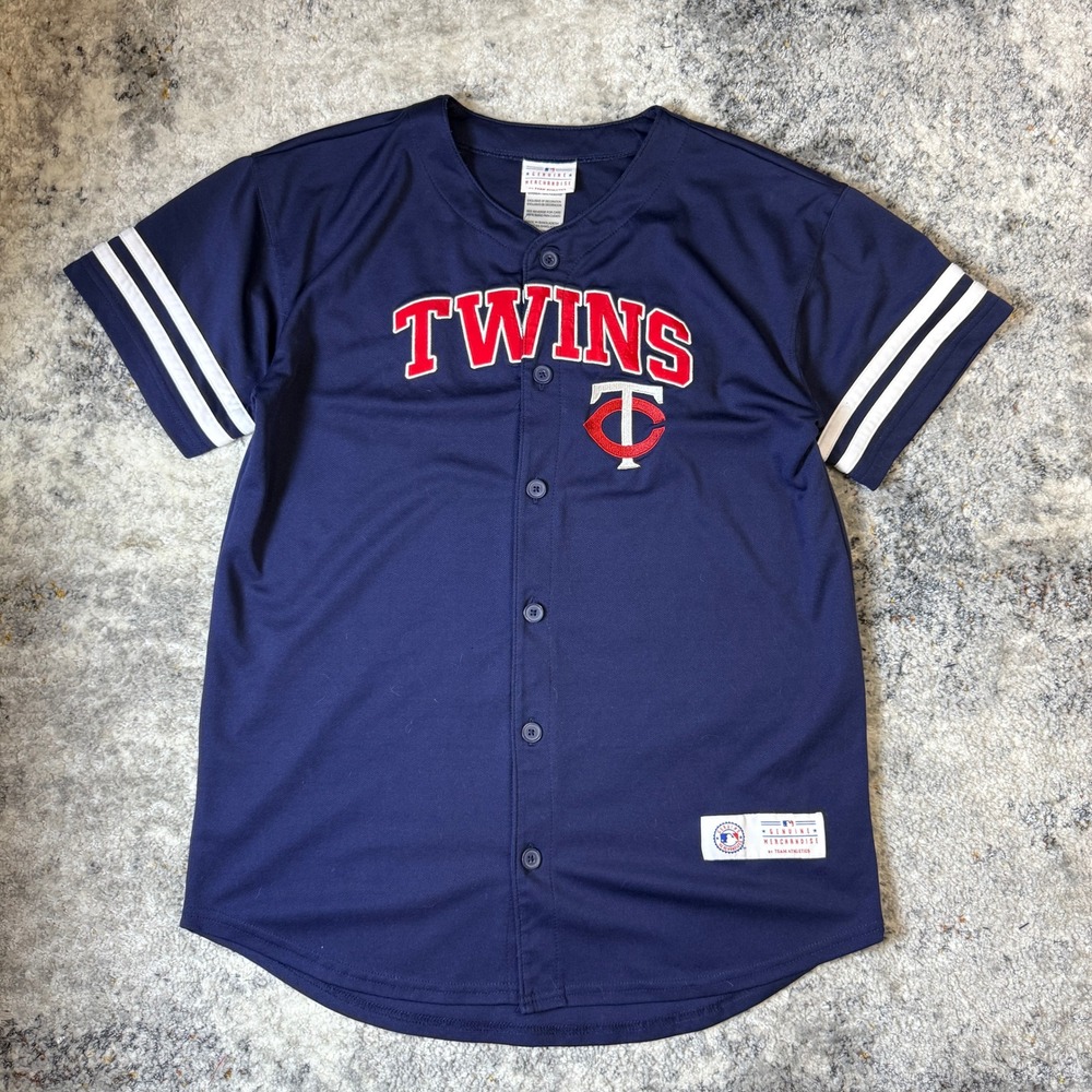 Minnesota Twins MLB Baseball Jersey Navy Blue Team Athletics Mens‎ XL 18/20